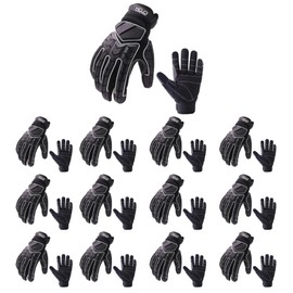 AIGEVTURE Pack of 12 Pairs Anti Vibration Work Gloves Men Bulk,TPR Impact Protection Gloves,SBR Fingers & Palm Padded Safety Impact Reducing