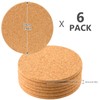 Pack of 6 Round Cork Coasters, Round Pot Coasters, Thick