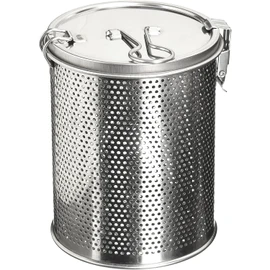 Commercial Grade D 3.9" X H 5.3" Genuine Stainless Steel 18/8 Perforated Strainer - One Touch Lock System - Restaurant & Home Use