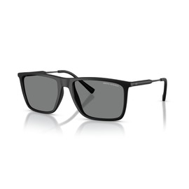 A|X ARMANI EXCHANGE Men's AX4160S Square Sunglasses, Matte Black/Dark Grey, 57 mm