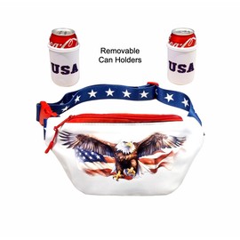 USA Eagle Merica Beverage Belt Fanny Pack Holster All American Classic Costume 4th of July