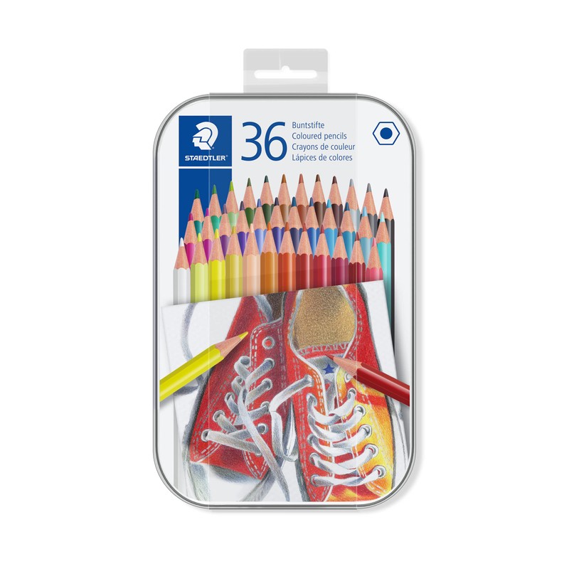 STAEDTLER 175 M36 Wood-Free Coloured Pencils - Assorted Colours (Tin