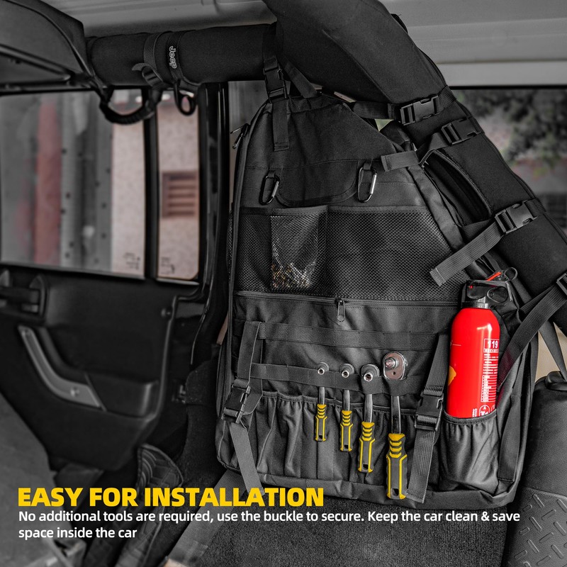 NKCELL POWER Wrangler Roll Bar Storage Bag Compatible with 1997-2023+