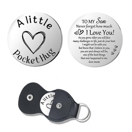 To My Best Son Pocket Hug Token Key Chains for Teen Boys - Inspirational Encouragement Motivational Gifts for Stepson, Son In Law from Mom