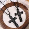 YUCSAWJK Cross Necklace Bracelet Set 24 Inch Stainless Steel Necklace