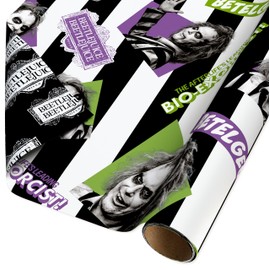 American Greetings 40 sq. ft. Reversible Beetlejuice Wrapping Paper for All Occasions (1 Roll, 30 in. x 192 in.)