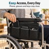Wheelchair Side Bag – Black Armrest Organizer Pouch with 3