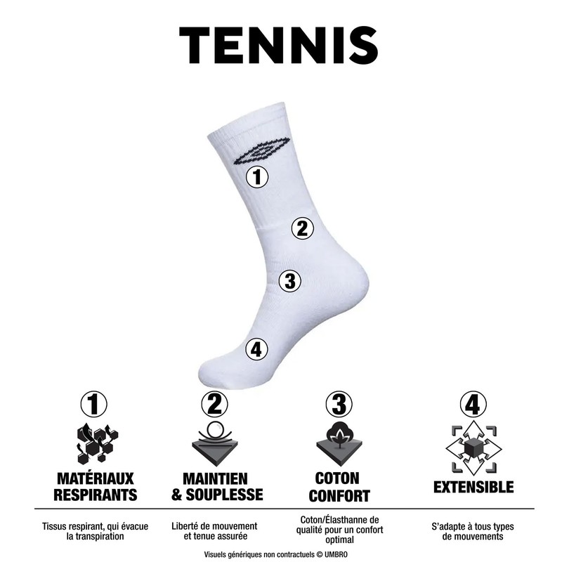 Umbro Calzini Uomo e Donna 39-42, Cotone Set di 6,