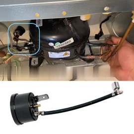 Refrigerator Compressor Thermal Overload Protector 1/3HP 250W 220V 50/60Hz Replacement for Most Fridges and Coolers Compressor Household Freezer Thermal Overload Protection Part with Base (2 Pcs)
