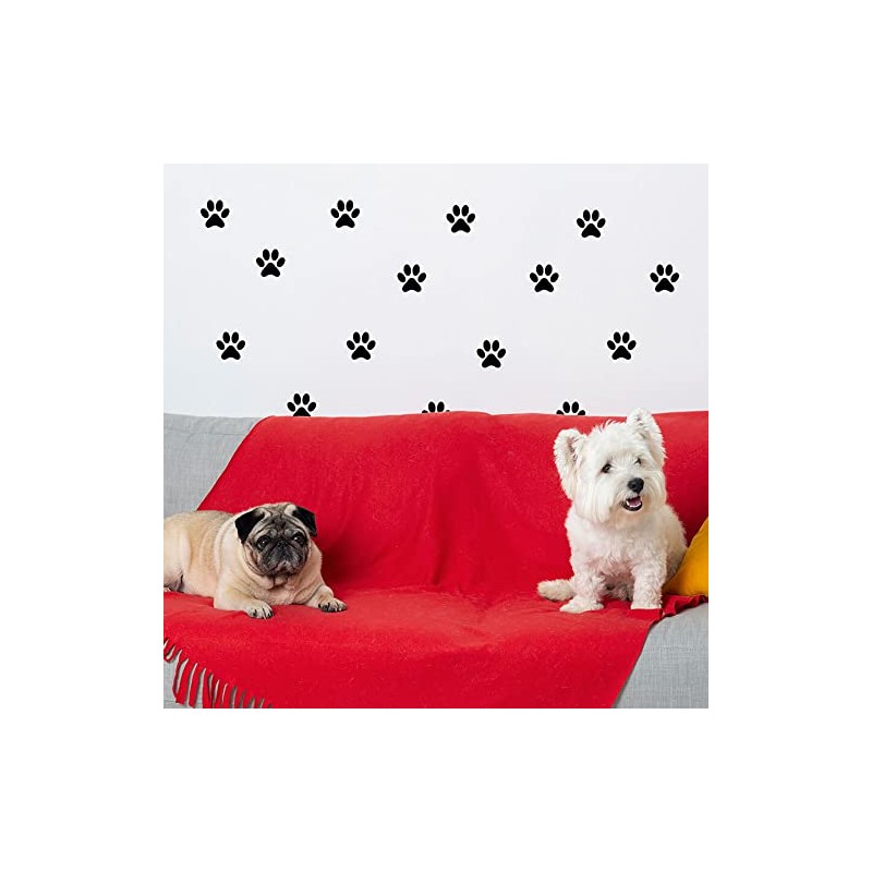 Pack of 30 Paw Vinyl Stickers (40mm) Waterproof Labels for