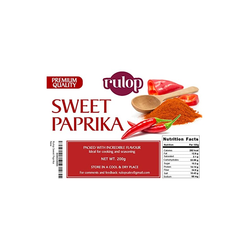 Rulop Sweet Paprika 200g, Resealable Bag, premium quality