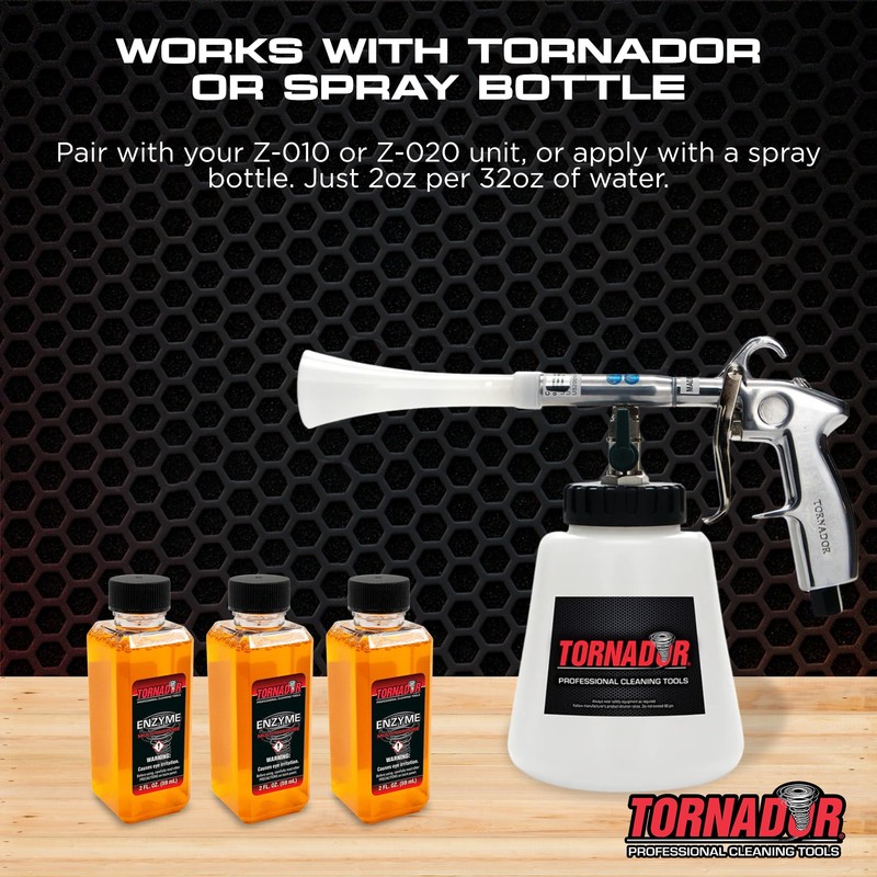 Tornador TC-ENZYME Multi-Purpose Enzyme Cleaner 2oz 3-Pack | Heavy-Duty Spot