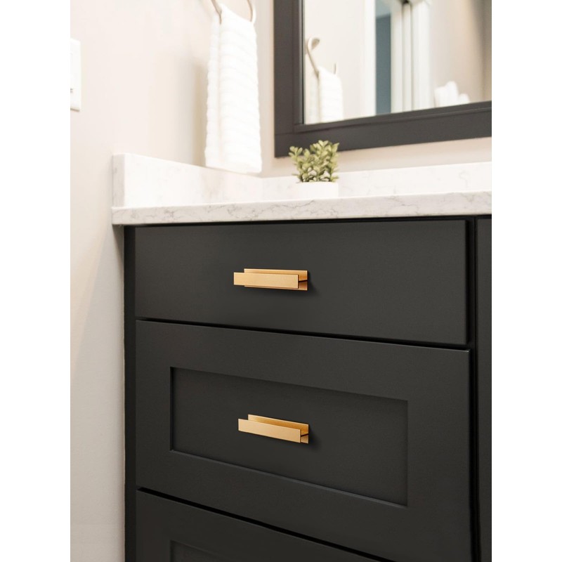 JIASENBAO 5 Pack Self- Adhesive Gold Cabinet Pulls 3-9/16" Length