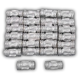 15g Bali Lariat Tube Beads Silver Plated 9mm Approx 24