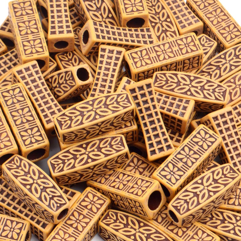 Hair Beads for Dreadlocks, 60pcs Imitation Wooden Hair Beads Braids