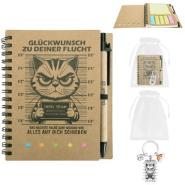 GADITIEK Farewell Gift Colleagues, Includes Notebook and Keyring, Farewell Job, Courage, Cheering, Affirmation, Separation Courage, Thank You Gifts Colleagues (Style 6)