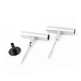 A ABSOPRO Car Auto Tubeless Tire Punk Socket Repair Tool Kit Silver Tone (Set of 2)