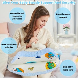 MUYFIO Nursing Pillow for Breastfeeding - Breast Feeding Pillow for More Support with Comfortable Cotton Material Removable Cotton Cover, Adjustable Waist Strap, Security Fence for Baby Boy and Girl