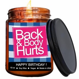 Funny Happy Birthday Candle, Gifts for Women & Men, Birthday Surprise, Birthday Gift Ideas for Her & Him, Back and Body Hurts Candle