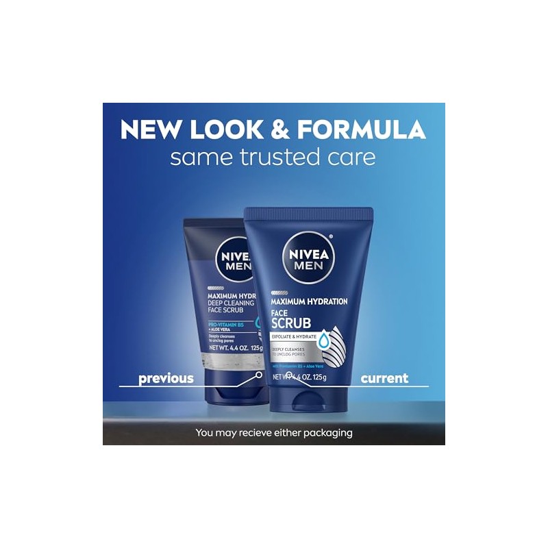 NIVEA Men Deep Cleaning Face Scrub 4.4 Ounce (Pack of