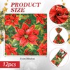 12 Pcs Christmas Poinsettia Cloth Napkins 20x20 Washable Dinner Red