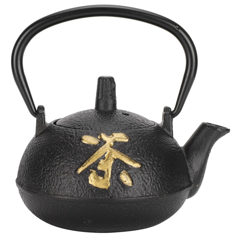 Iron Teapot Kettle Uncoated with Strainer 0.3L Tea and Zen
