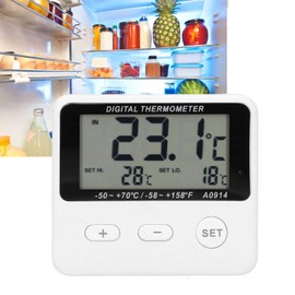 Uadme Digital Refrigerator Thermometer,Refrigerator Alarm Thermometer, -50℃-110℃ Aquarium Thermometer Magnetic Attraction Indoor and Outdoor Universal Temperature With Easy to Read LCD Display