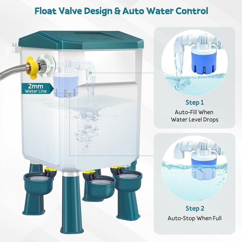 Meyoppm 2 Gallon Automatic Chicken Waterer with Precision Float Valve