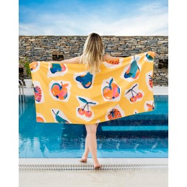 Gräfenstayn Premium Microfibre Beach Towel with Shoulder Button 80 x 160 cm – Oeko-Tex 100 – Bath Towel Lightweight, Sand-Free and Quick-Drying – XXL Beach Towel – Microfibre Beach Towel Large