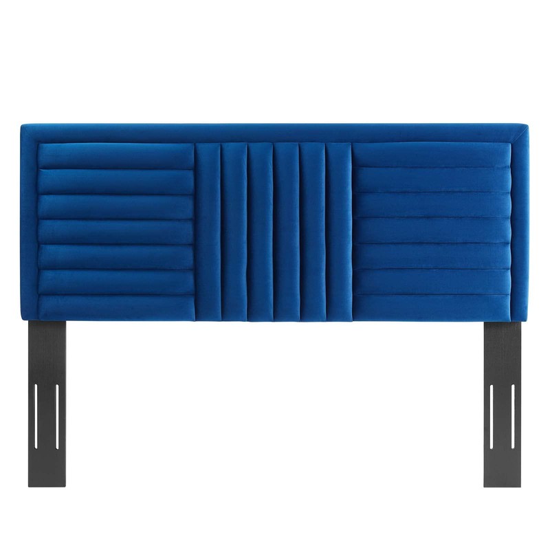 Modway MOD-6665-NAV Believe Channel Tufted Performance Velvet Full/Queen Headboard, Navy