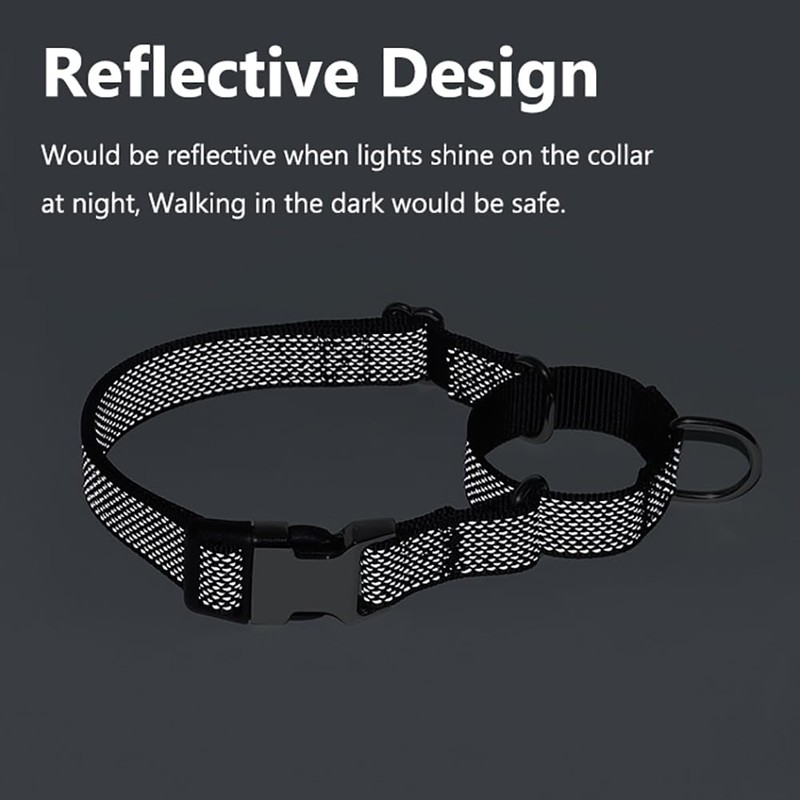 Reflective Martingale Collar with Metal Quick Release Buckle