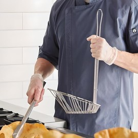 OCS Parts Pro Chef Series 9-Inch Taco Salad Shell Fry Basket | Nickel Plated Steel Fry Baskets with 18-Inch Handle for 8"-16" Tortillas