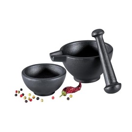 Zassenhaus 3-Piece Mortar and Pestle Set, Cast Iron Grinder Set for Spices and Seeds, Large, 3-Inch