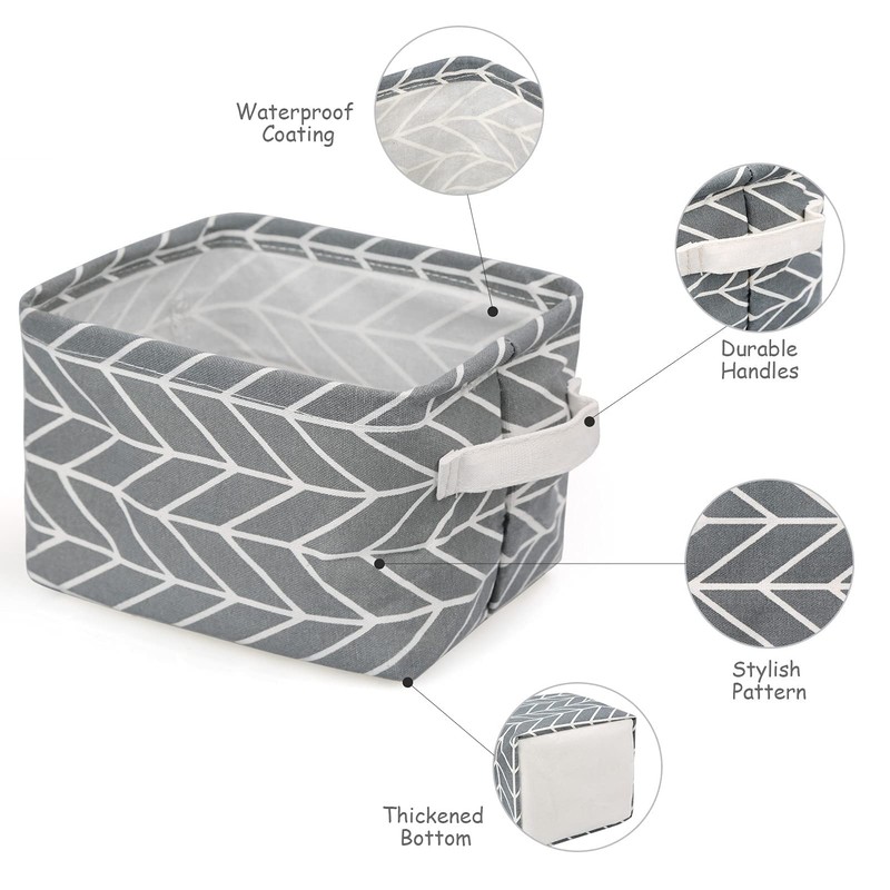 JoyPlus Fabric Storage Basket Organiser, Pack of 4 Foldable Waterproof