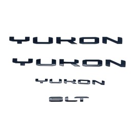 Set Door Rear SLT Yukon Emblems Letters 3D Badge Replacement for 2021-2023 GMC Yukon Yukon XL New Glossy Black