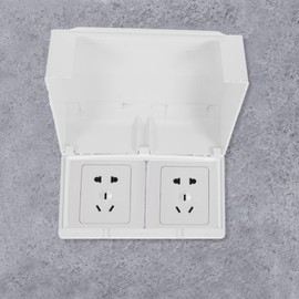 Flip Weatherproof Cover Outlet Cover, 2- Gang Wall Socket Face Plate Panel Box, Outdoor Receptacle Cover Protector, White