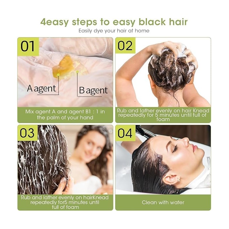 [Pack of 10] DeXe Black Hair Shampoo – 5-Minute Instant