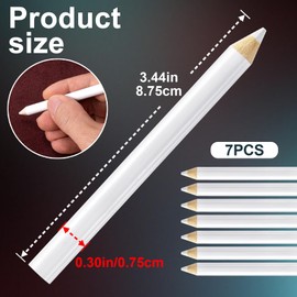 Alpinleux 7 Pcs White Sewing Pencil for Fabric, Washable Fabric Tailor Markers, Sewing Fabric Marking Pencils for Sewing, Crafts, Tailor (8.75cm)