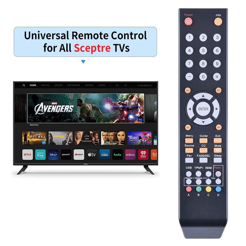 8142026670003C Universal Replacment Remote Control Compatible for All Sceptre TV