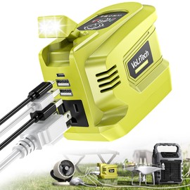 VoLtTech 200W Power Inverter for Ryobi 18V Battery, 18V to 110V-120V, Portable Phone Charger with USB Charger Adapter, 2 USB Ports & 1 Type-C & 1 AC Outlet