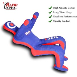 Rapid Martial Brazilian Grappling Submission Sitting Laying Throwing Dummy Wrestling Dummy Punching Heavy Bag - UNFILLED 4/48 inches Feet- Kneeling(Multicolored-Blue-Red)