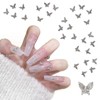 30 Piece Set Nail Parts, Butterfly, Clear, 3D Dimensional, Butterfly
