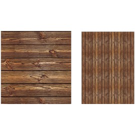 Iconikal Woodgrain Plastic Tablecloth Table Cover, Knotted Pine, 54 x 108-Inches, 3-Pack