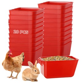 Tideme 20 Pcs Cage Cups 16 oz Chicken Feeder Waterer Birds Feeders Hanging Bunny Cage Feeder Chicken Water Bowl Feeding Seed Bowl for Pet Parrot Rooster Parakeet Gamefowl Poultry Pigeon Wire Cage