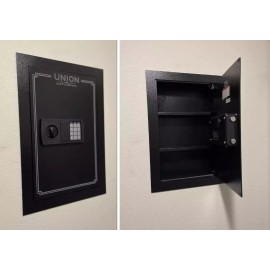 Union Safe Electronic Digital Wall Safe Steel Hidden Security Box Secure Home Security NEW