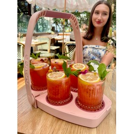 Bevee Reusable 6 Cup Drink Carrier with Comfort Handle – Foldable Portable Compact Durable Caddy for Coffee Runs, Takeout, Uber Eats & DoorDash Delivery – Secure for Hot & Cold Cups | Grey