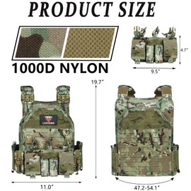 LASVENIS Quick Release Tactical Vest Molle Airsoft Vest for Men