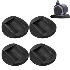 4 PCS Furniture Caster Cups, Anti-Sliding Bed Wheel Stoppers, Furniture Stopper Office Chair Wheel Stoppers, Rubber Castor Cups for Wooden Floor Bed Sofa Chair Leg(Black)