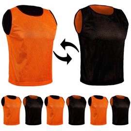 SPORTSBIBS 6 x Football Bibs for Children and Adults - Set of 6 - Reversible Bibs 2 Colours, Training Bibs, Marking Shirt Double-Sided for Men and Women Juniors Seniors