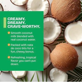 Kuii Coconut Milk Drink with Nata de Coco, Strawberry Flavor – 12 Pack (9.8 fl oz Glass Bottles) – Tropical Coconut Beverage with Coconut Water & Chewy Nata de Coco